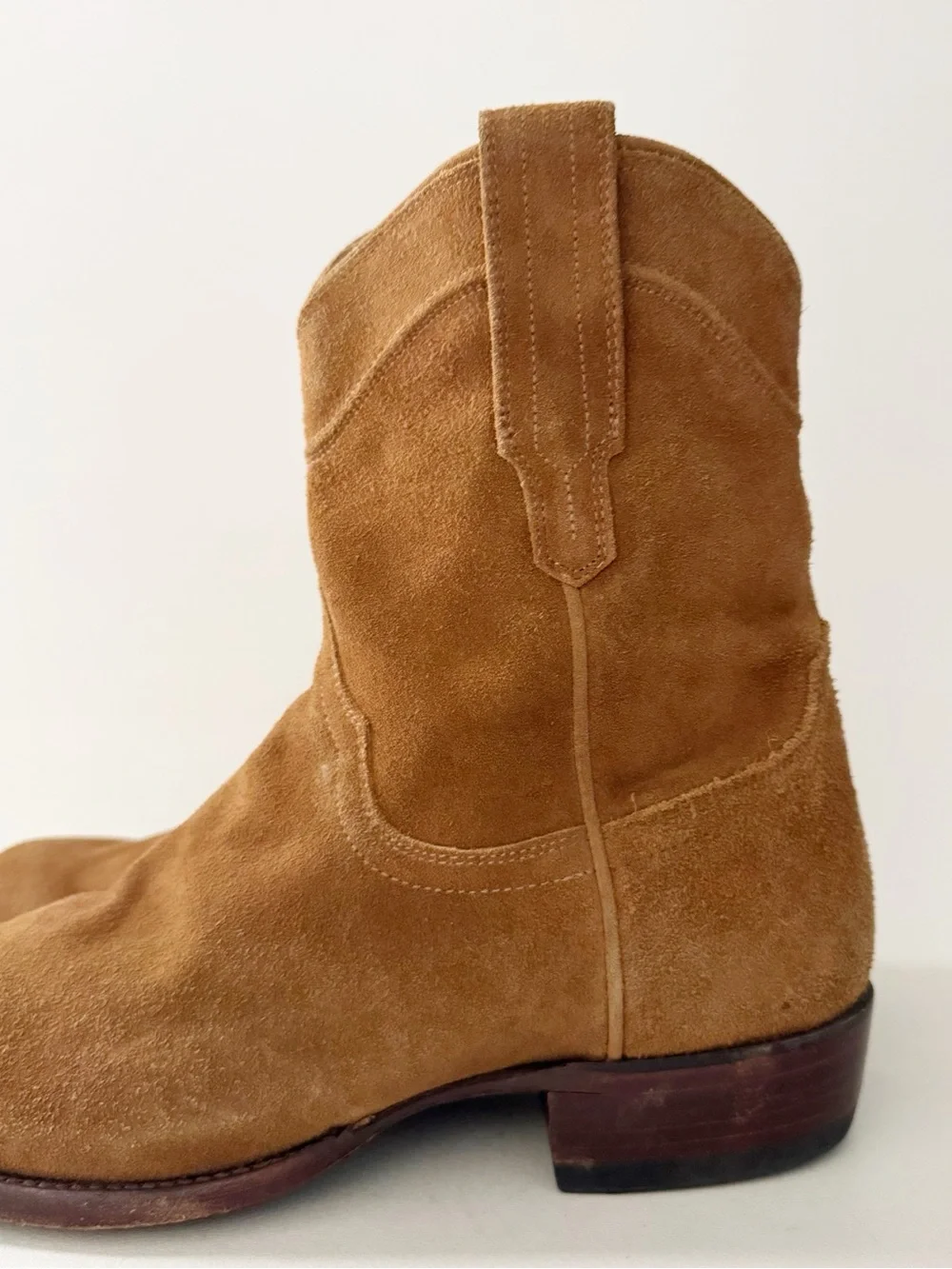 Tecovas Mens Suede Ankle Cowboy Boot Roper 10.5 EE Wide Western Classic Camel